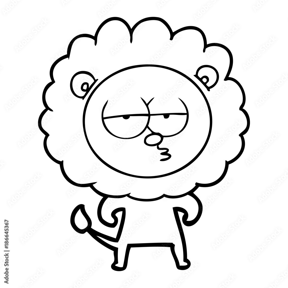 cartoon bored lion cartoon bored lion