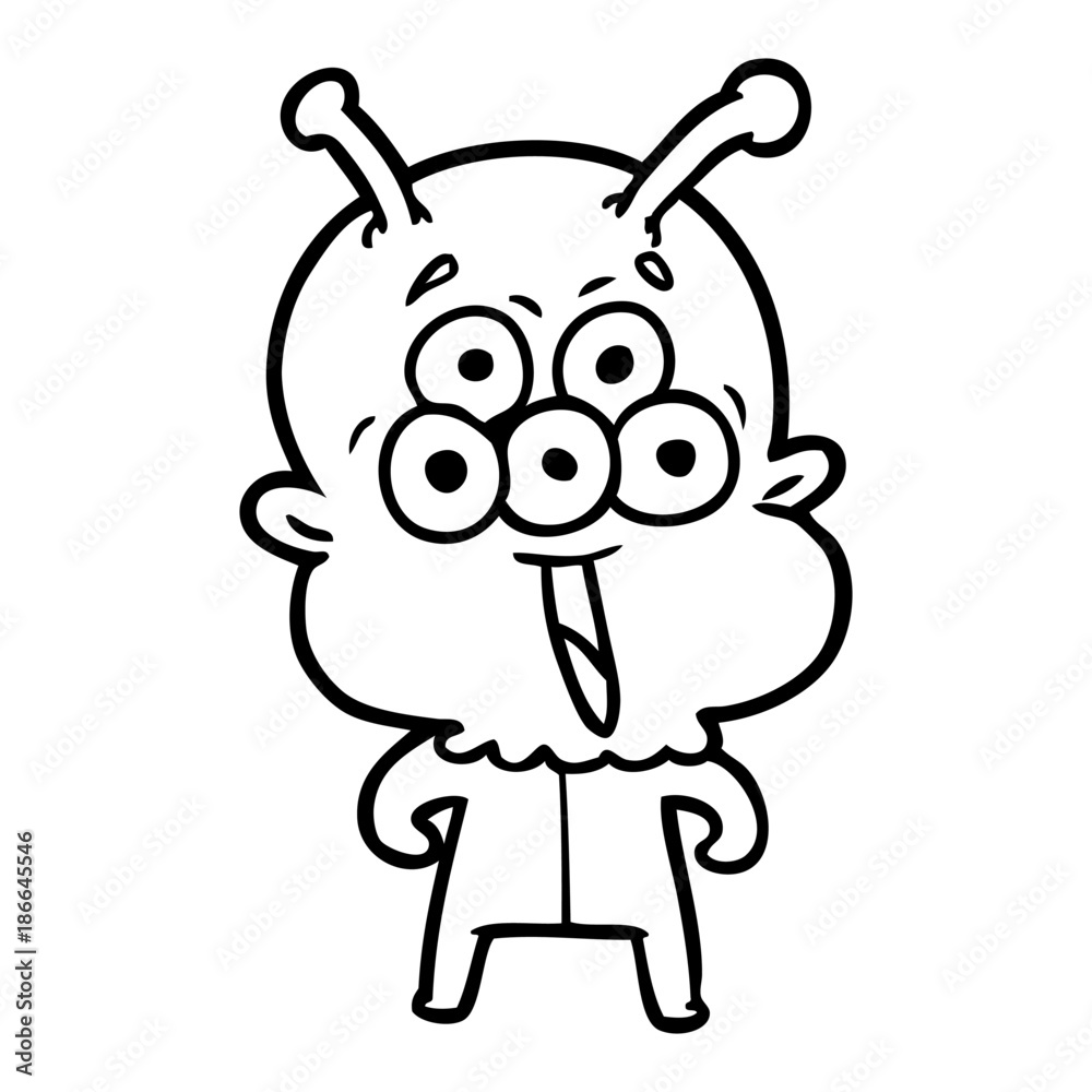 Fototapeta premium happy cartoon alien