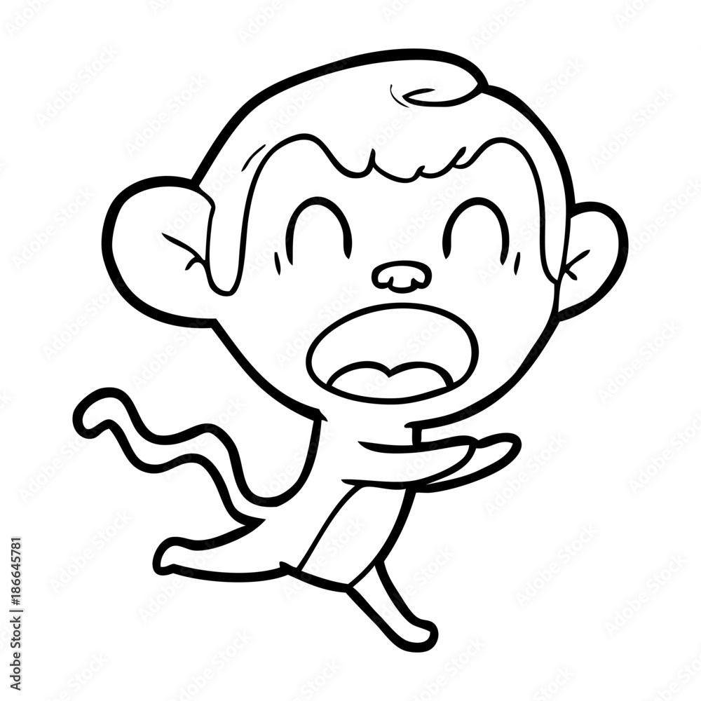 shouting cartoon monkey