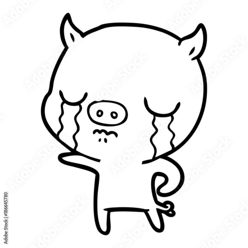 cartoon pig crying