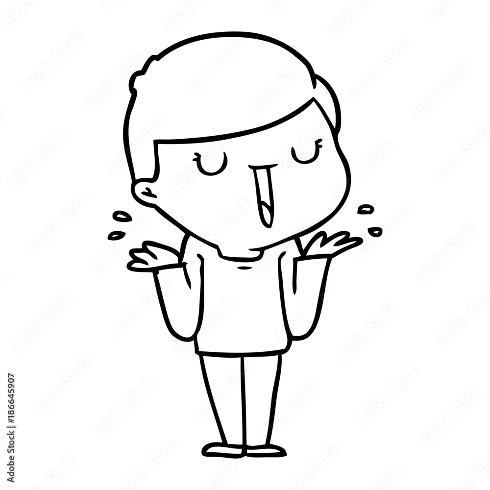 cartoon happy boy with no worries cartoon happy boy with no worries