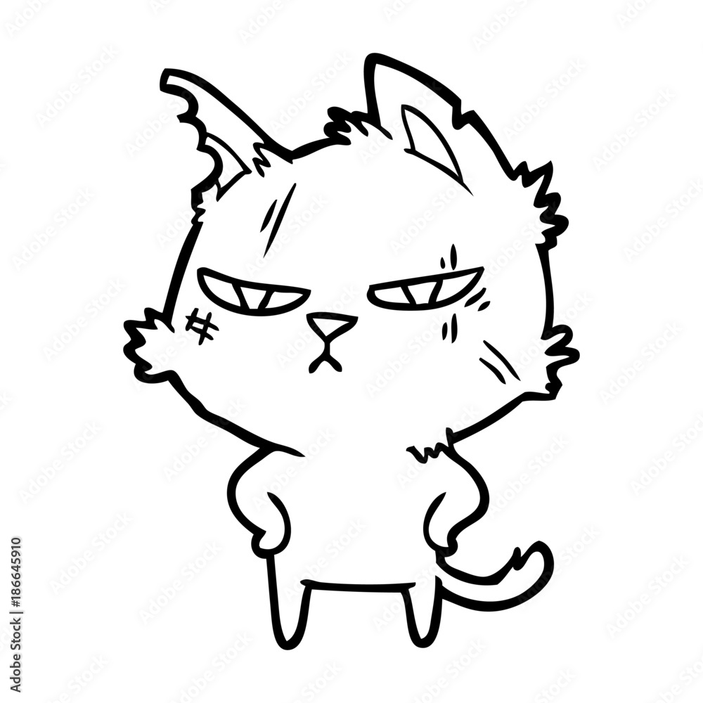 tough cartoon cat tough cartoon cat