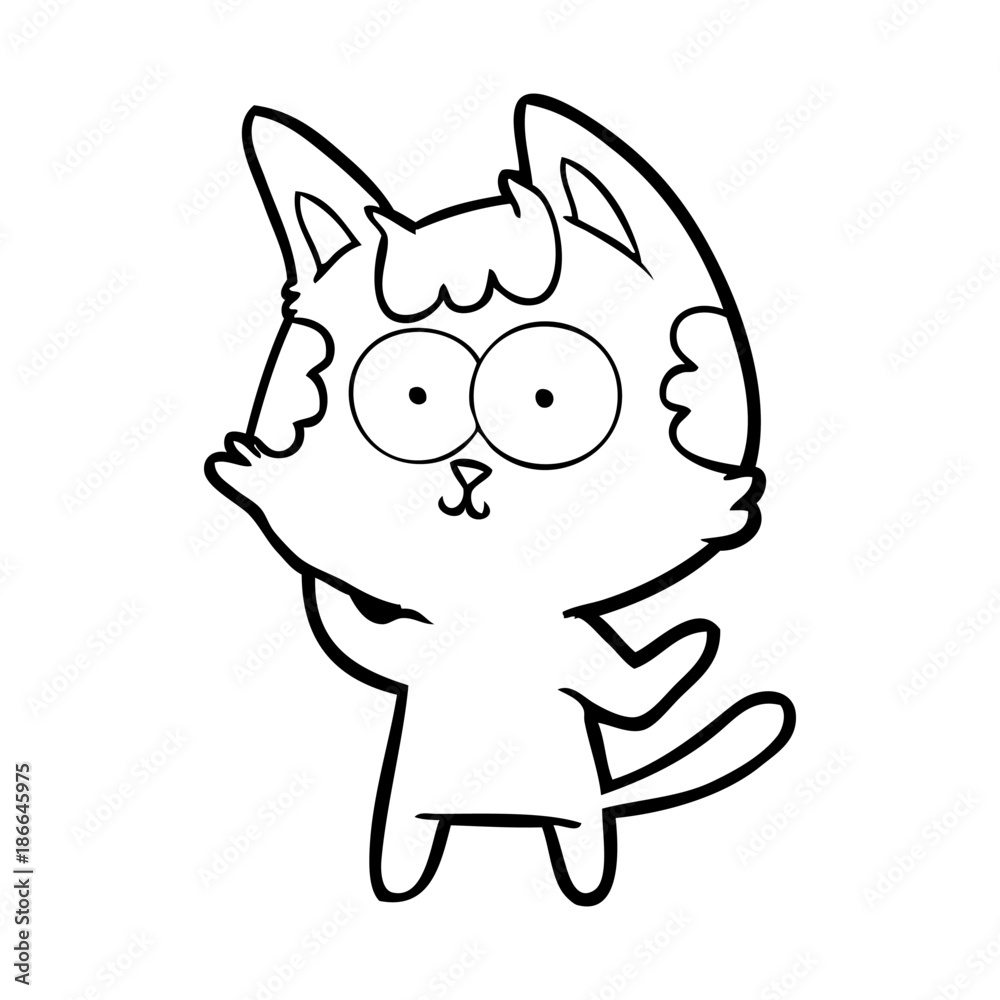 Fototapeta premium happy cartoon cat