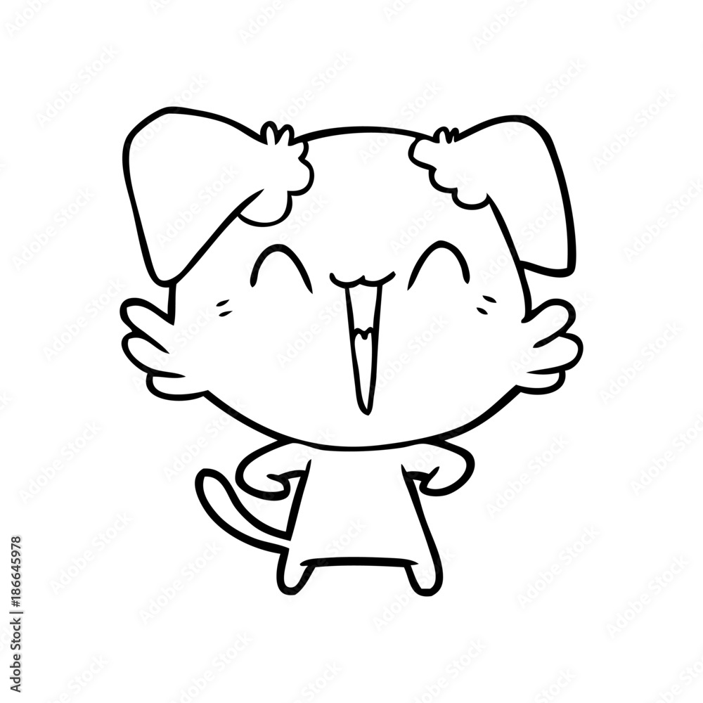 Fototapeta premium happy little dog cartoon