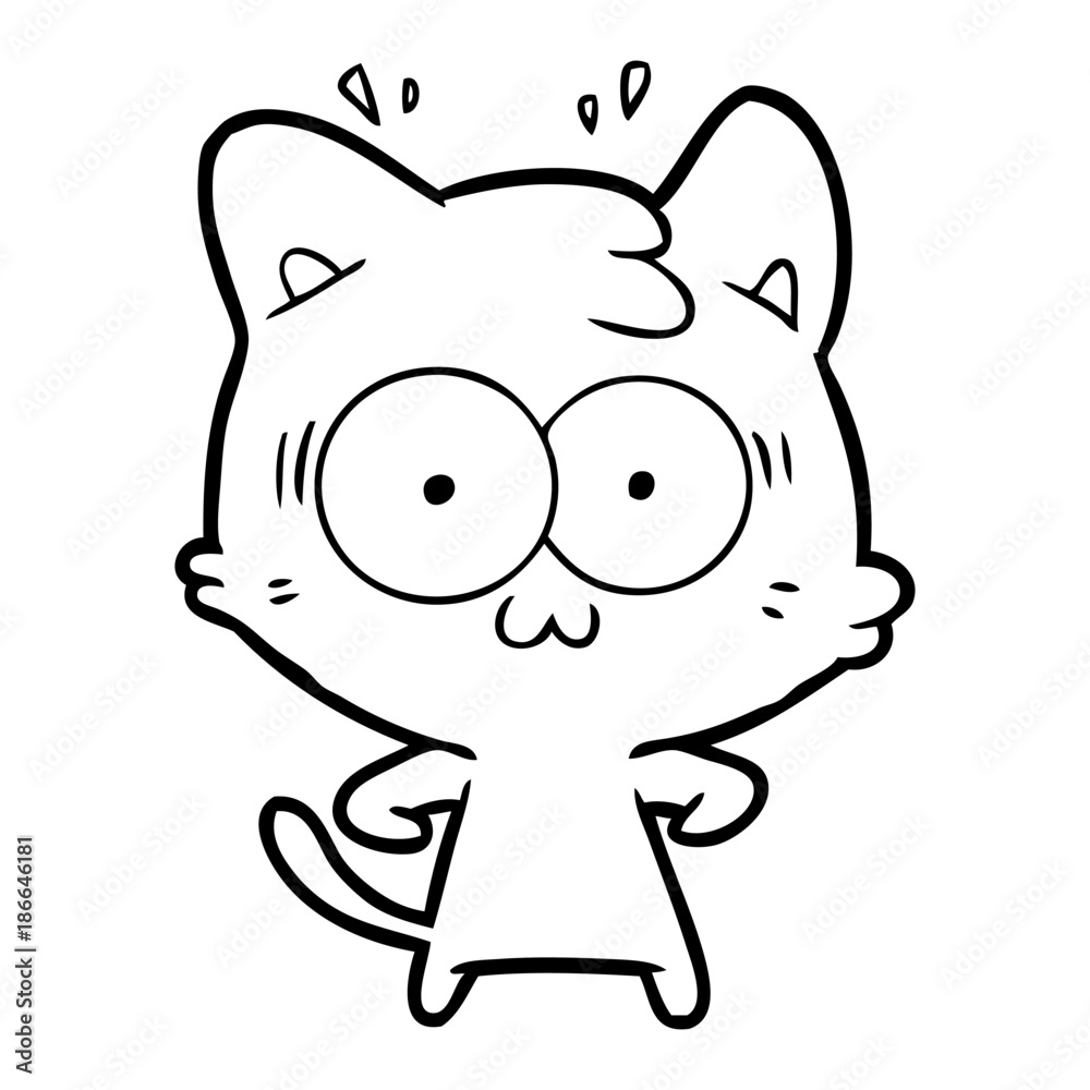 cartoon surprised cat