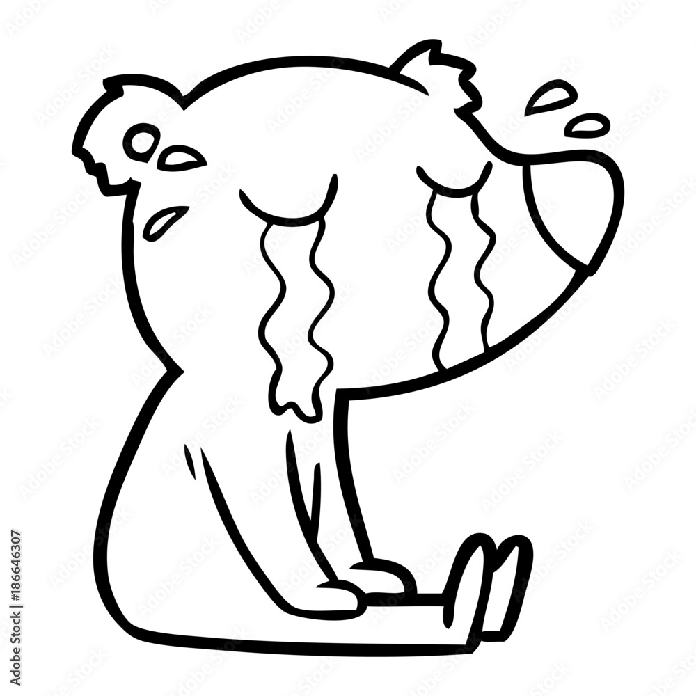 Obraz premium cartoon crying sitting polar bear
