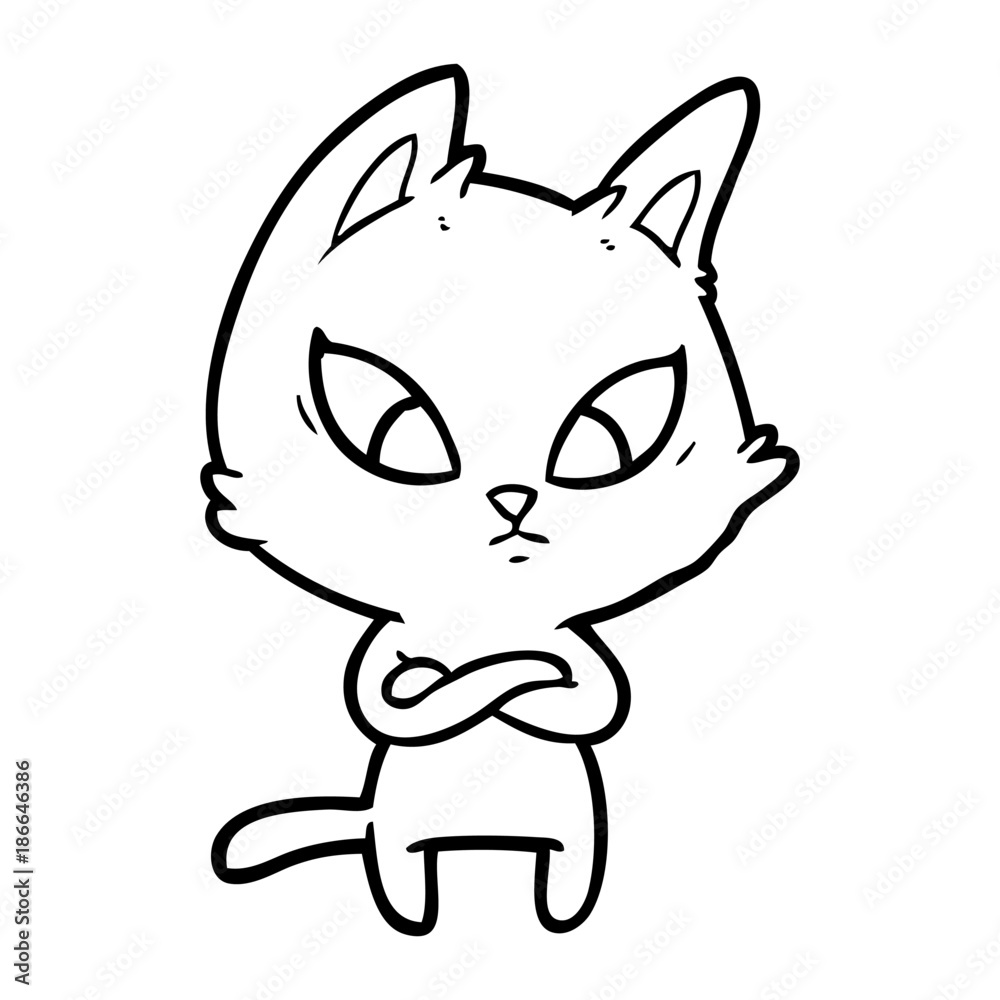 confused cartoon cat