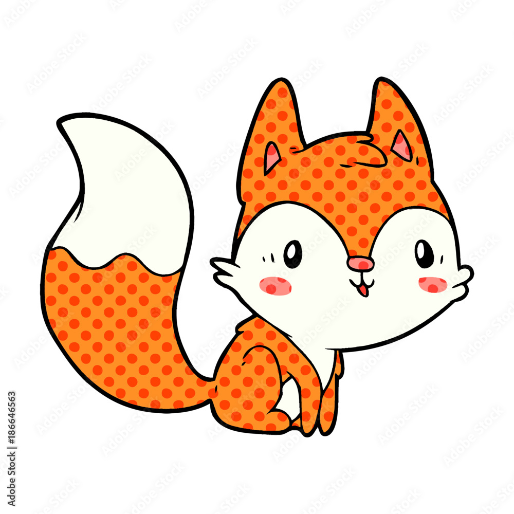 Obraz premium cute cartoon fox