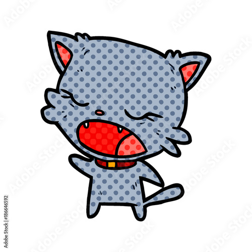 cute cartoon cat talking