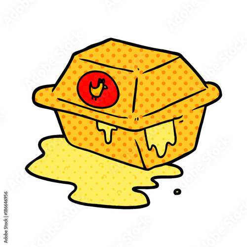 cartoon take out fried chicken