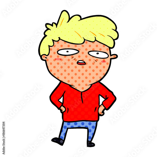cartoon impatient man