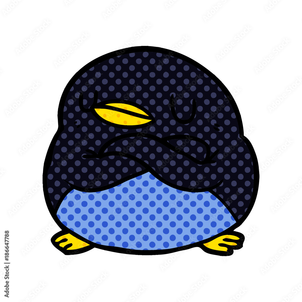 cartoon penguin with crossed arms cartoon penguin with crossed arms