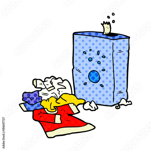 cartoon washing powder and laundry