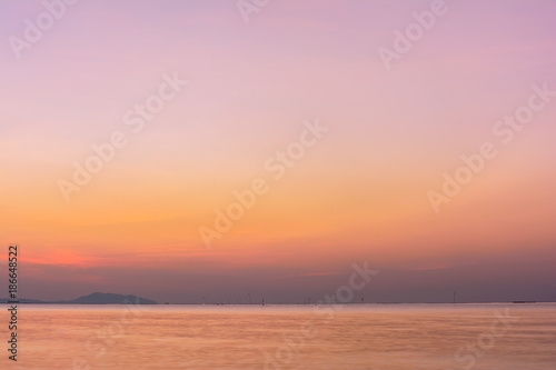 Beach and sunset background with long exposure. Landscape beach background in Thailand