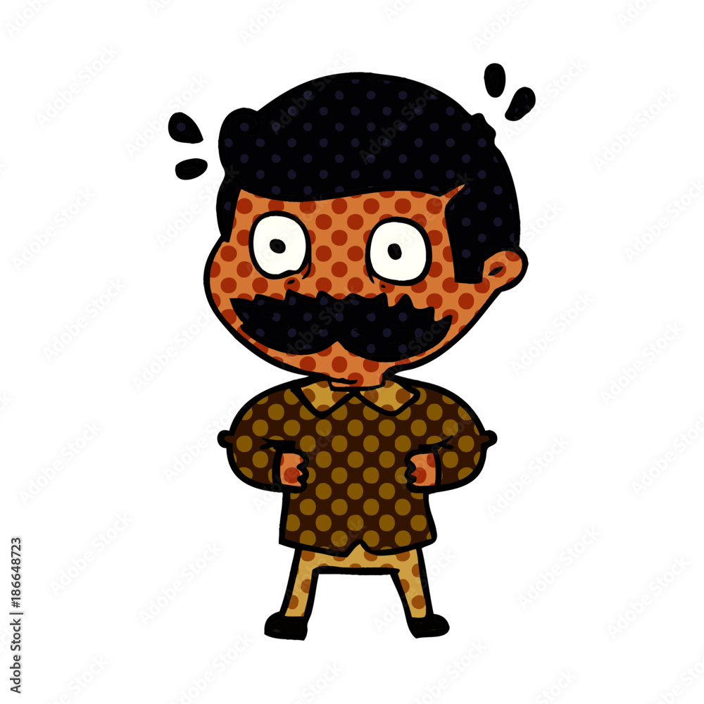 cartoon man with mustache shocked cartoon man with mustache shocked