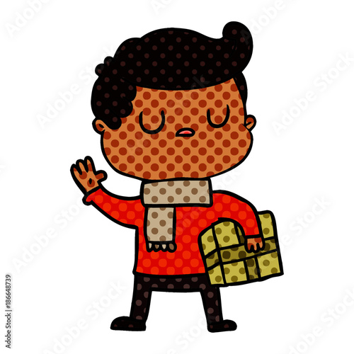 cartoon aloof man