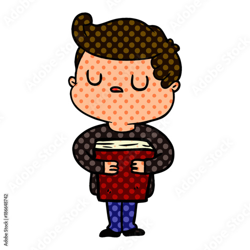 cartoon aloof man