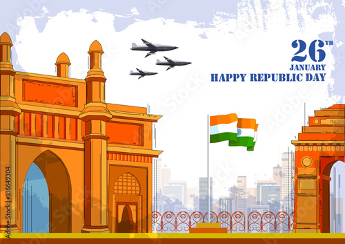 26 January Happy Republic Day of India background