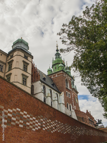 View of the Wawel Cathedral, Royal tombs from the outside. Krakow, Poland.