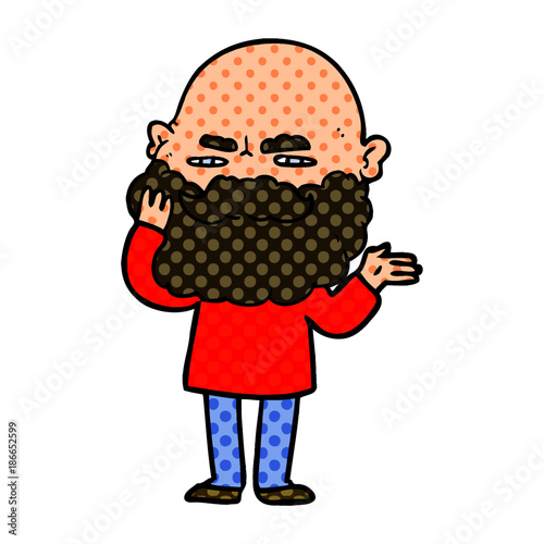 cartoon man with beard frowning