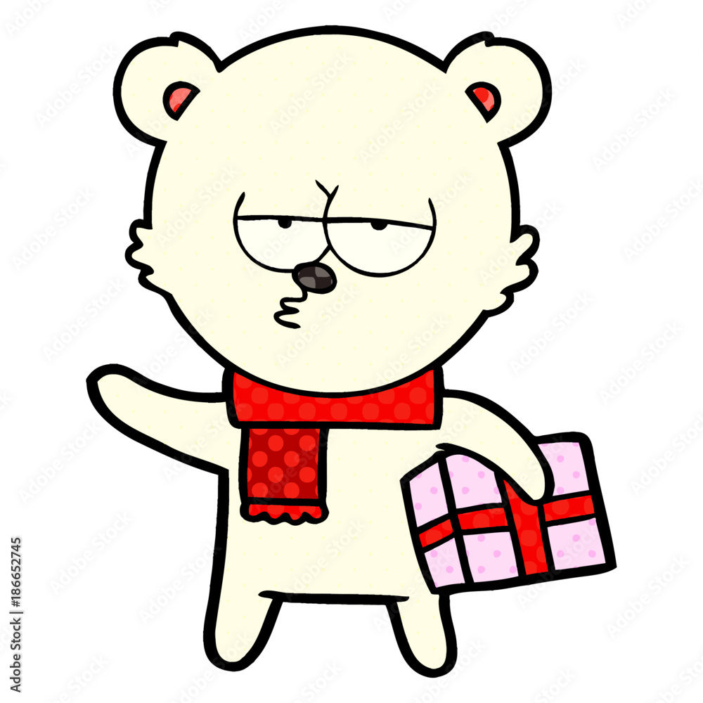 christmas polar bear cartoon christmas polar bear cartoon