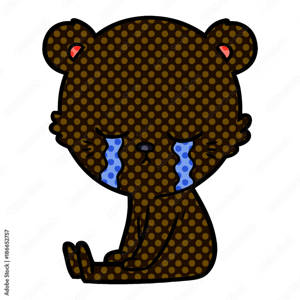 Obraz premium crying cartoon bear