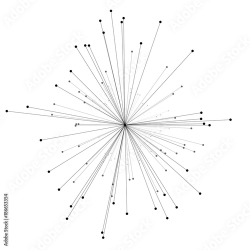 Abstract 3d illustration of molecule model isolated on white background. Science or medical pattern with molecule  atom. Abstract geometric template for brochure  flyer  report   banner  infographics.