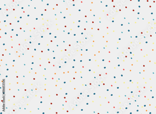 polka dots colorful pattern on white background and texture. photo