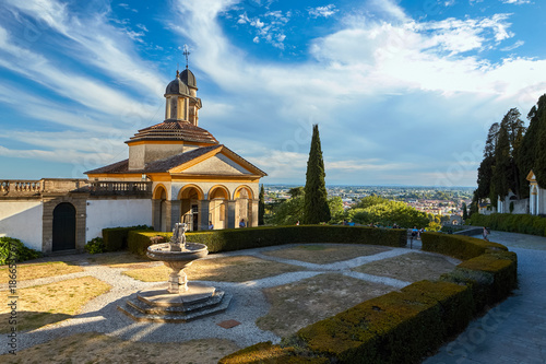 Monselice, Italy - July 13, 2017: View of Villa Dudo and the Church of St. George. photo