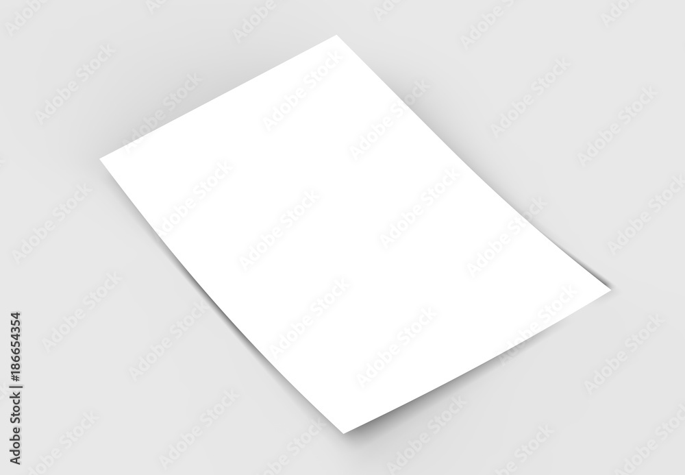 A4 format empty paper note template. White sheet paper mock up. 3D illustrating. A4 format empty paper note template. White sheet paper mock up. 3D illustrating.