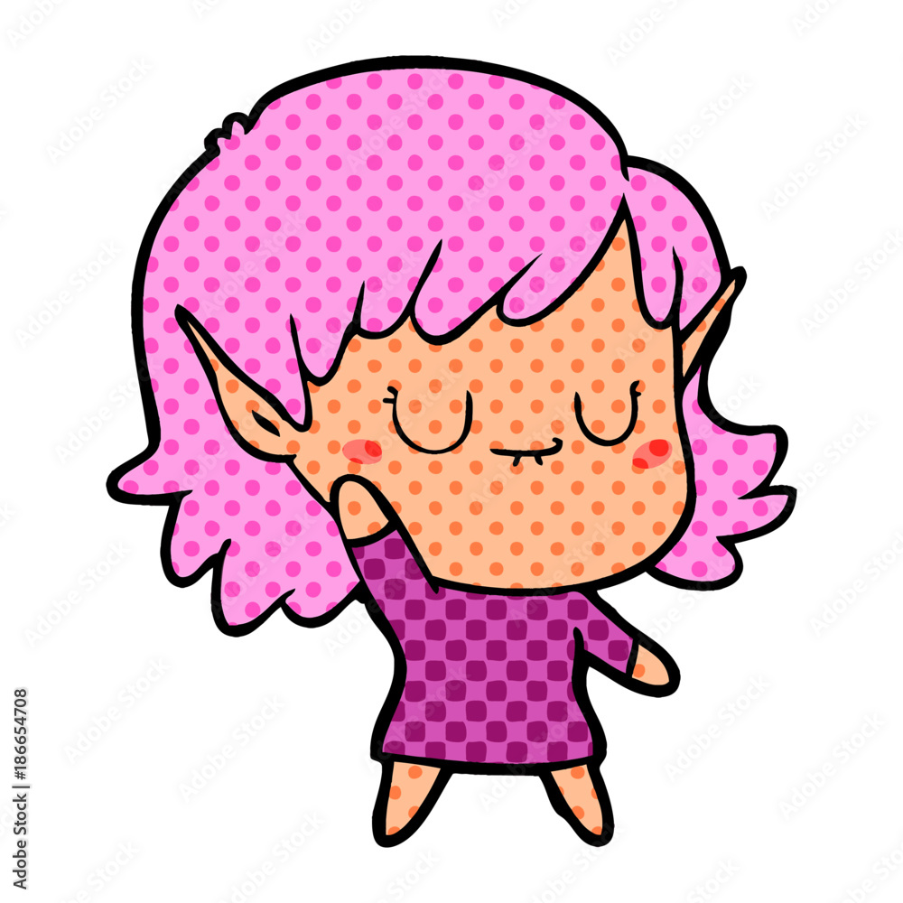 happy cartoon elf girl happy cartoon elf girl