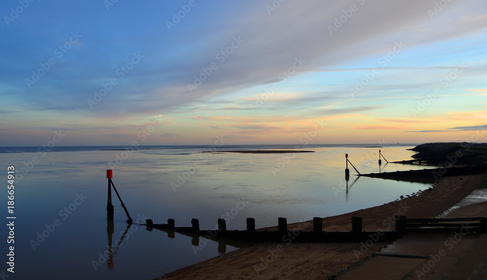 Obraz premium Coastal Scene at Dusk Suffolk England