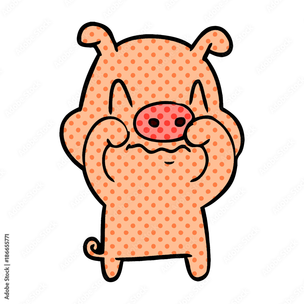 nervous cartoon pig nervous cartoon pig
