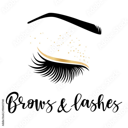 Brows and lashes gold logo