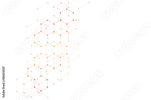Abstract hexagonal background. Medical  scientific or technological concept. Geometric polygonal graphics. Illustration.