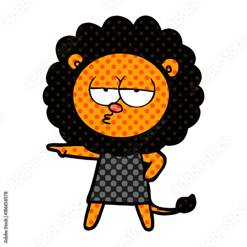 cartoon bored lion