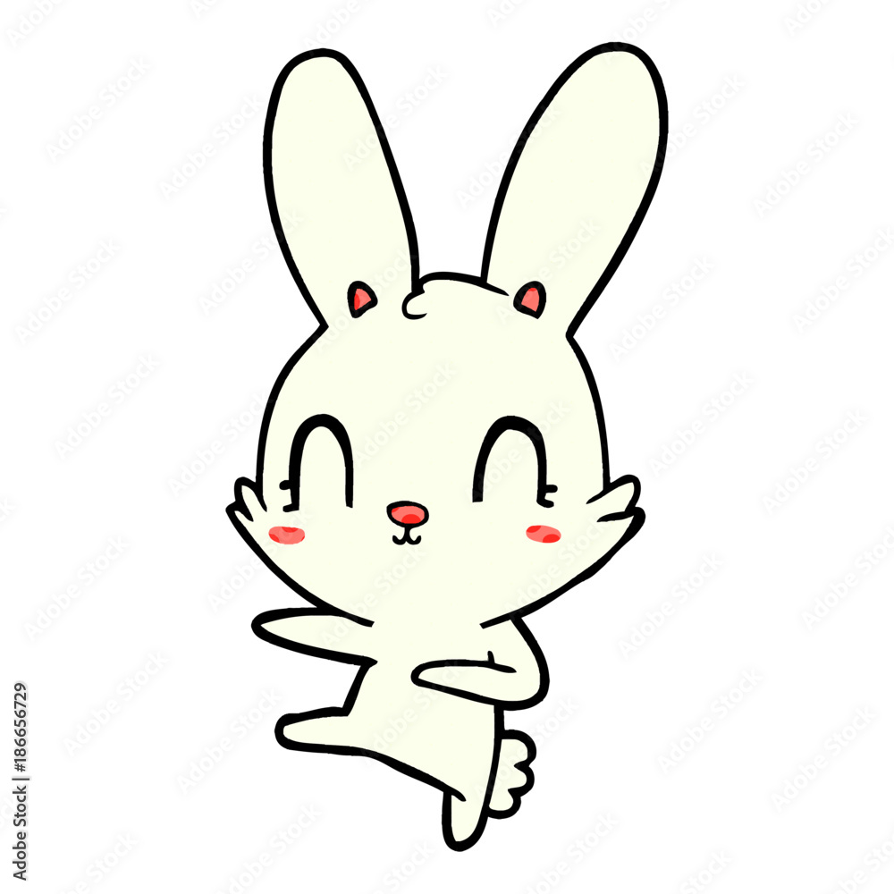 cute cartoon rabbit dancing