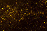 Golden stardust flow glitter shiny abstract background