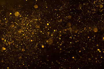 Golden stardust flow glitter shiny abstract background
