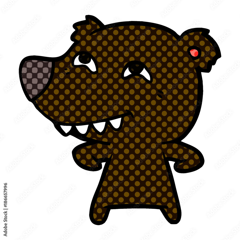 Obraz premium cartoon bear showing teeth