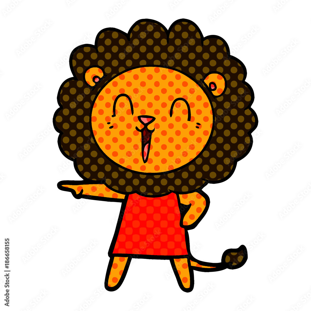 laughing lion cartoon