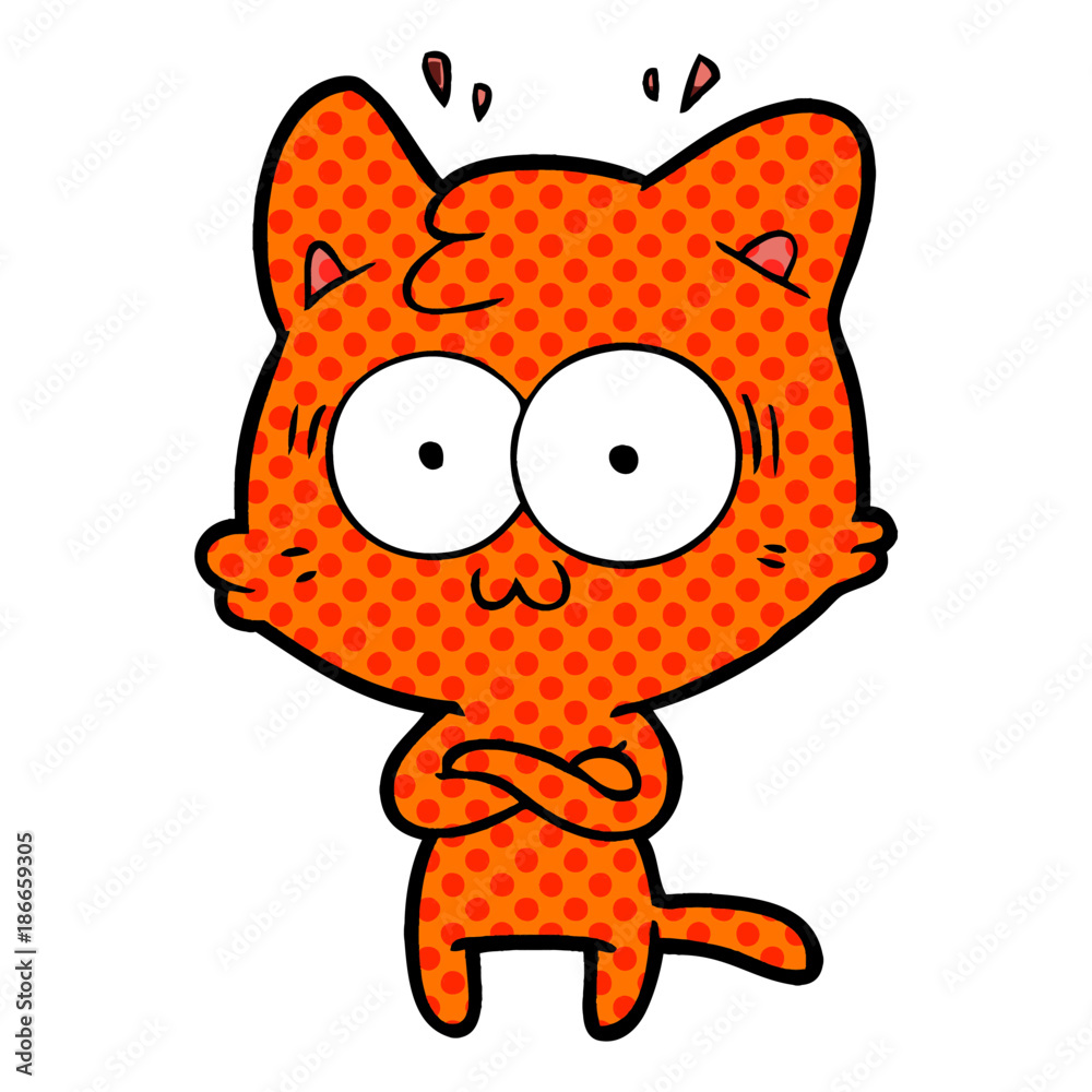 cartoon surprised cat