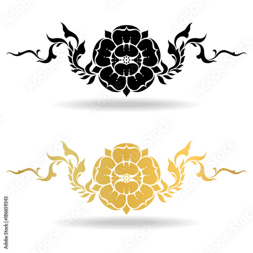 Luxury thai flower ornament vectorr
