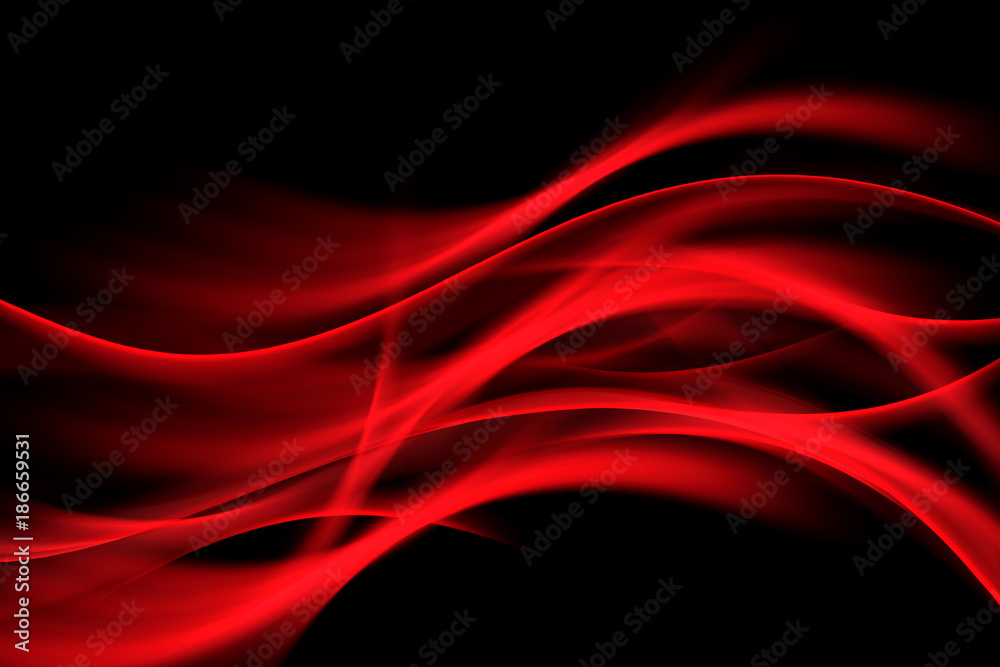 Abstract Red Shiny Background Glowing Waves Design