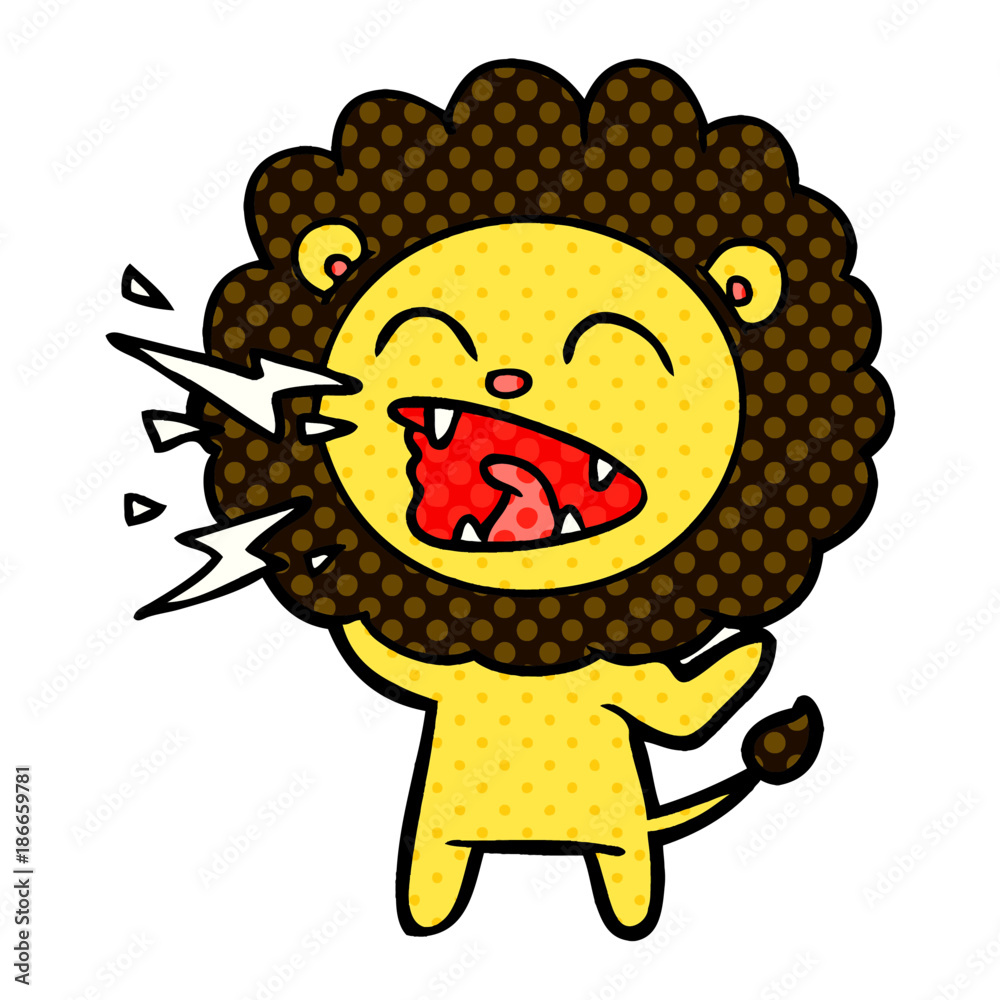 cartoon roaring lion cartoon roaring lion