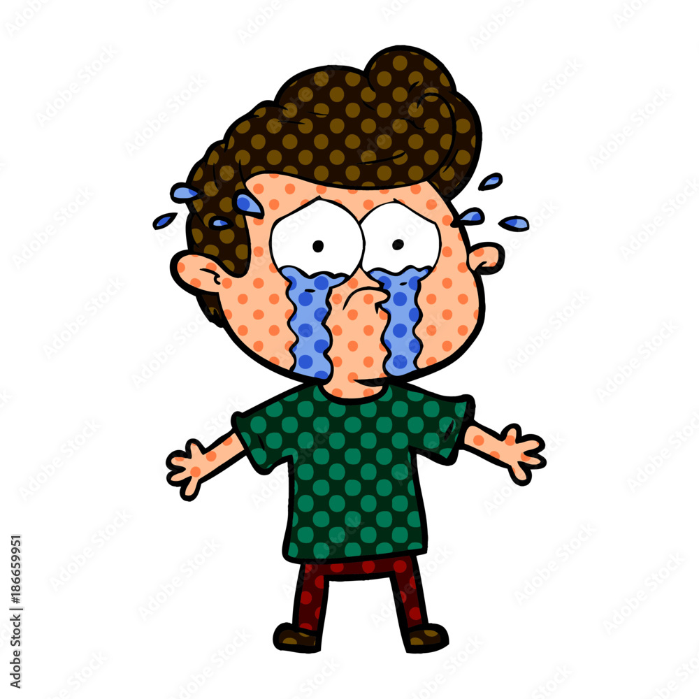 Fototapeta premium cartoon crying man