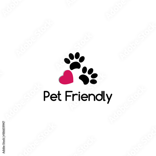 Pet friendly. Pet single. Animal paw. Paw of dog
