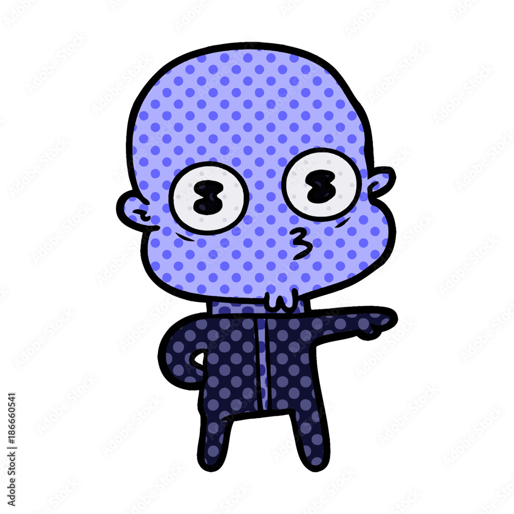 Fototapeta premium cartoon weird bald spaceman
