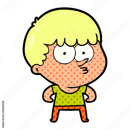 cartoon curious boy