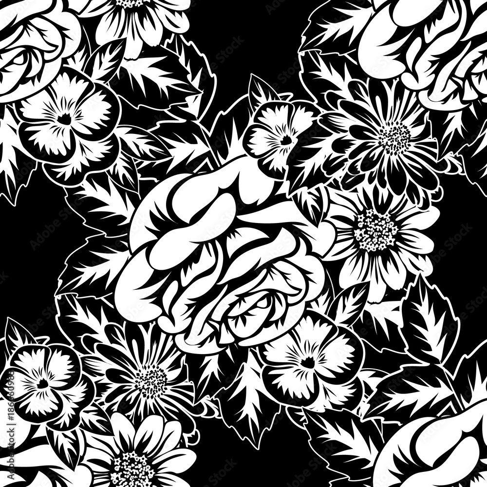 seamless monochrome pattern 